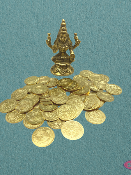 Brass Lakshmi Kubera Coins Set Of 108 Pooja Coins