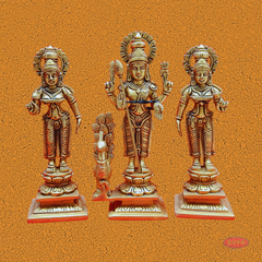 Brass Antique Murugan Valli Deivanai Set Idol