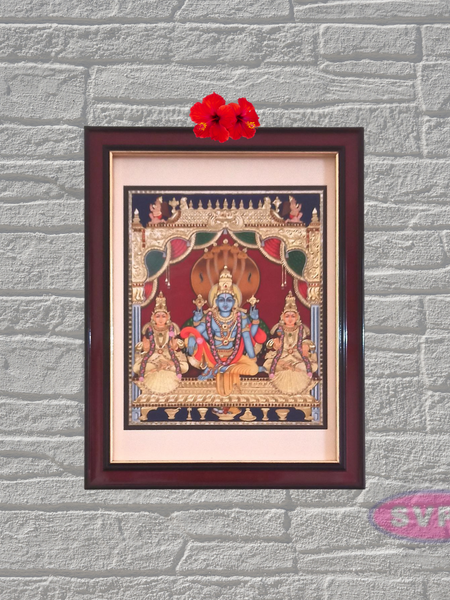 Sri Lakshmi Narayana With Sridevi & Bhudevi Nachiyars Photo Frame