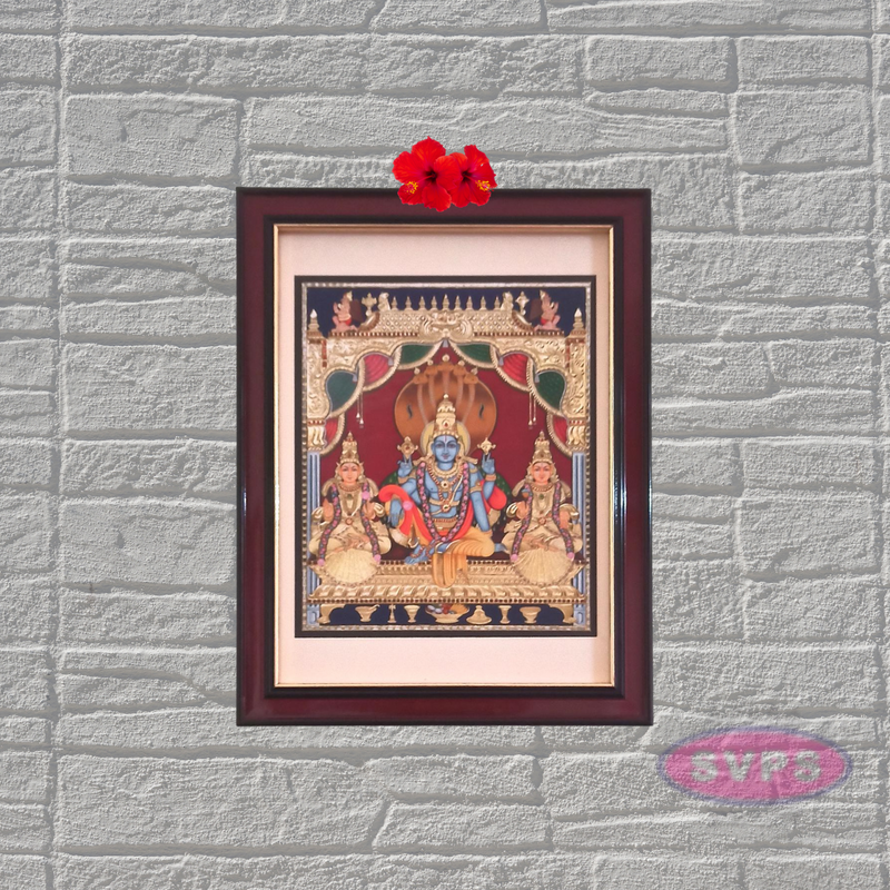Sri Lakshmi Narayana With Sridevi & Bhudevi Nachiyars Photo Frame