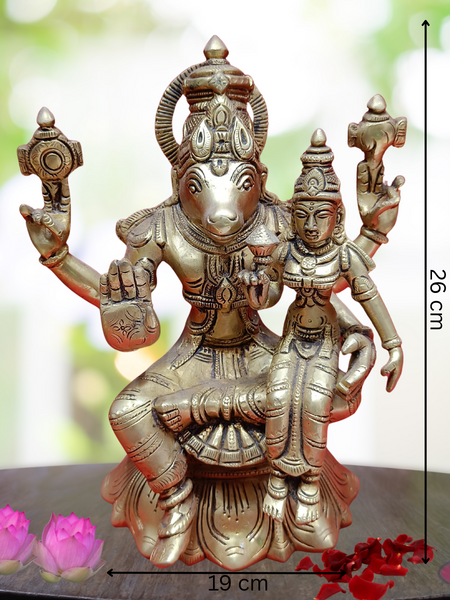 Brass Lakshmi Hayagreevar On Lotus / Home / Temple