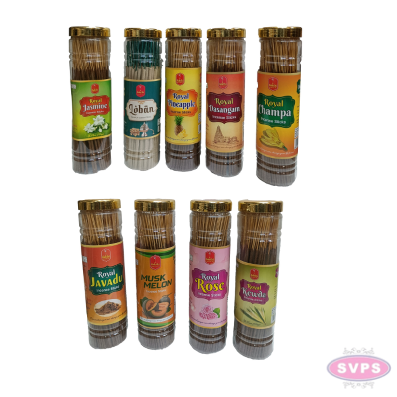Premium 9 Fragrance Incense Sticks  – Jasmine, Loban, Pineapple, Dasangam, Champa, Javadu, Musk Melon, Rose & Kewda | Pooja & Home Fragrance