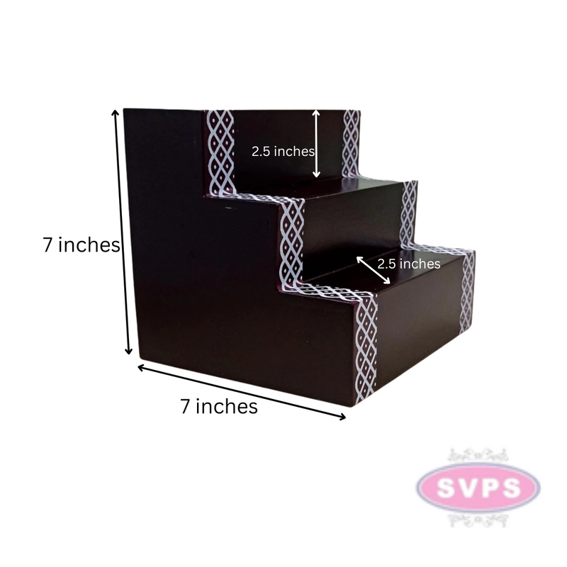 Wooden Step Deity Stand Without Gap - 2 Variant