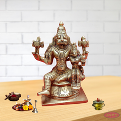 Brass Lakshmi Narasimha Swamy Sitting On Lotus Base