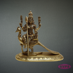 Brass Murugan Idol Sitting on Peacock – Skanda Swamy Statue for Spiritual Decor