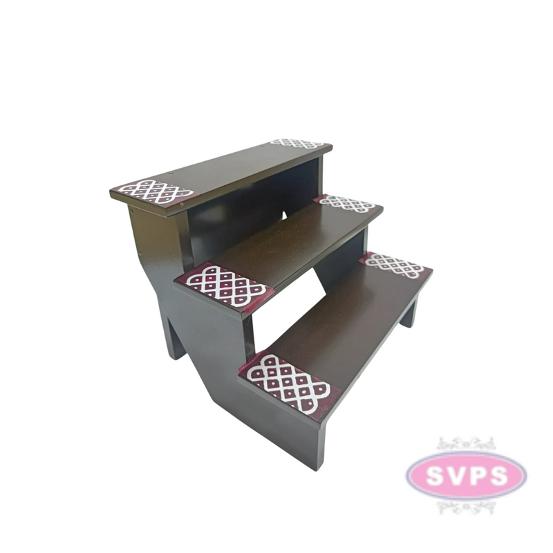 Wooden 3 Step With Brass Ashtalakshmi Set