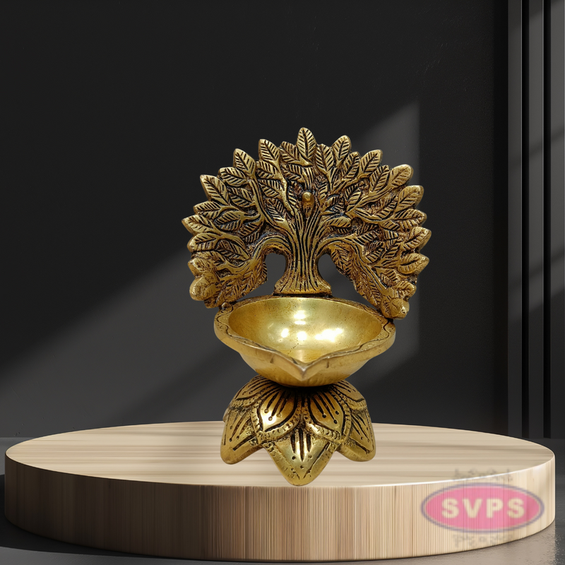 Brass Kalpavriksha Diya For Auspiciousness And Decor