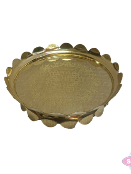 Brass Peacock Lotus Kolam Stand | Decorative Brass Lotus Stand for Pooja Room, Home Temple & Office | 5 Inch