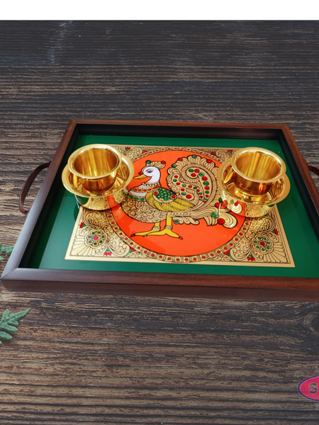 Multipurpose Tanjore style painting Annam Tray