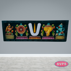 Wooden Carverd Ahobila Matam Vadakalai Tiruman Multicolour Wall Hanging