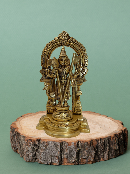 Brass Subramanya Swamy Idol – 7 Inch Home Temple Decor