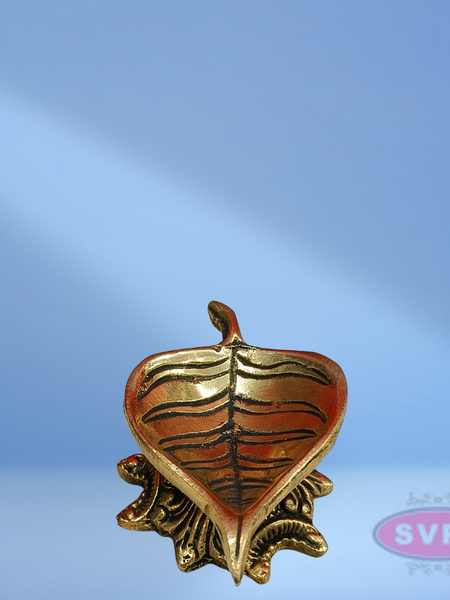Brass Leaf Shape Diya For Puja And Decor