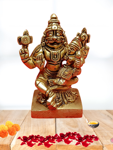 Brass Lakshmi Narasimha Statue Small Size