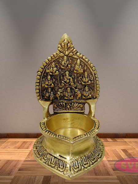 Brass Ashtalakshmi Ganesha Kamakshi Lamp