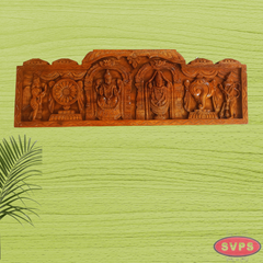Wood Carved Tirupathi Perumal Thayar Wall Hanging