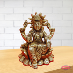 Brass Lakshmi Sitting On Lotus