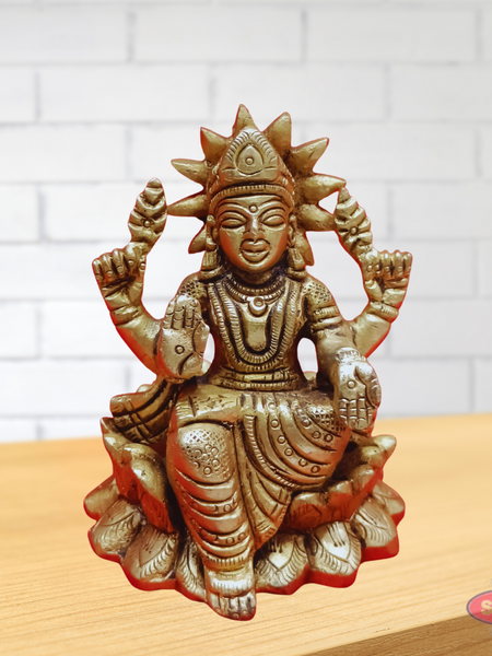Brass Lakshmi Sitting On Lotus