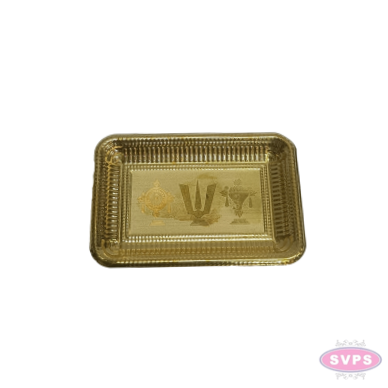 Mini Brass Shankh Chakra Namam Tray – Set of 2 | Traditional Pooja Thambulam Return Gift