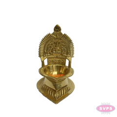Brass Lakshmi Diya / Vilakku – 5 Inch Pooja Lamp for Festivals & Daily Worship