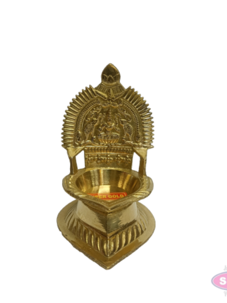 Brass Lakshmi Diya / Vilakku – 5 Inch Pooja Lamp for Festivals & Daily Worship