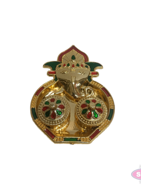 Golden Kankawati Kumkum Holder (Pack of 6) | Decorative Pooja Chawal & Haldi Container for Return Gifts