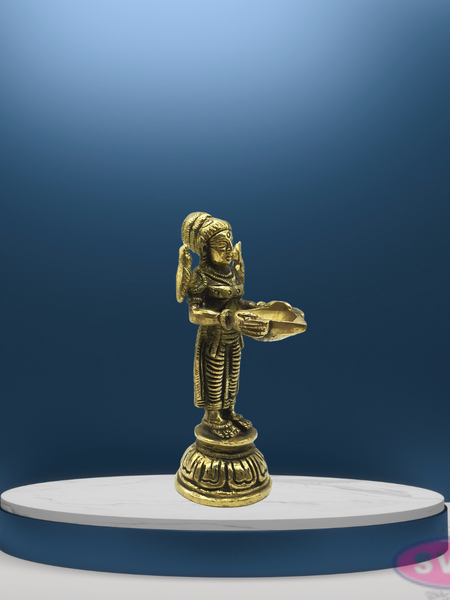 Brass Paavai Vilakku / Deepa Lakshmi Statue For Pooja / 2 Pieces