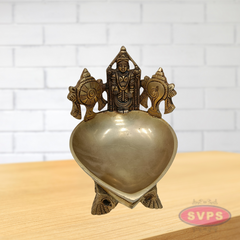 Brass Sri Balaji Sankh Chakra Diya