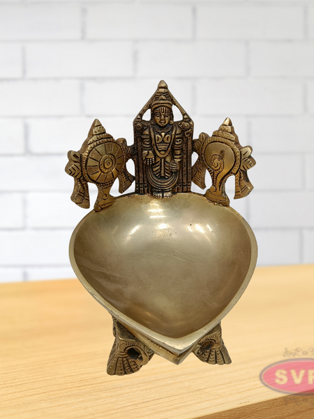 Brass Sri Balaji Sankh Chakra Diya