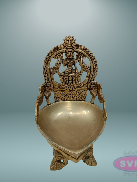 Brass Gajalakshmi Diya For Wealth