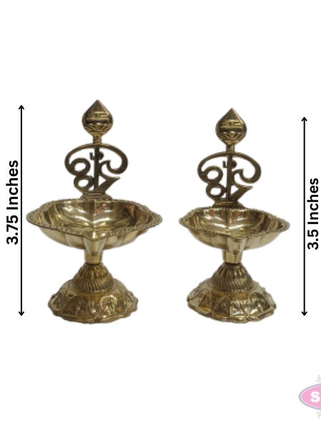 Brass Om Vel Deepam | Traditional Pooja Oil Lamp | Lord Murugan Vel Design | Brass Vilakku for Home Temple, Pooja & Festivals