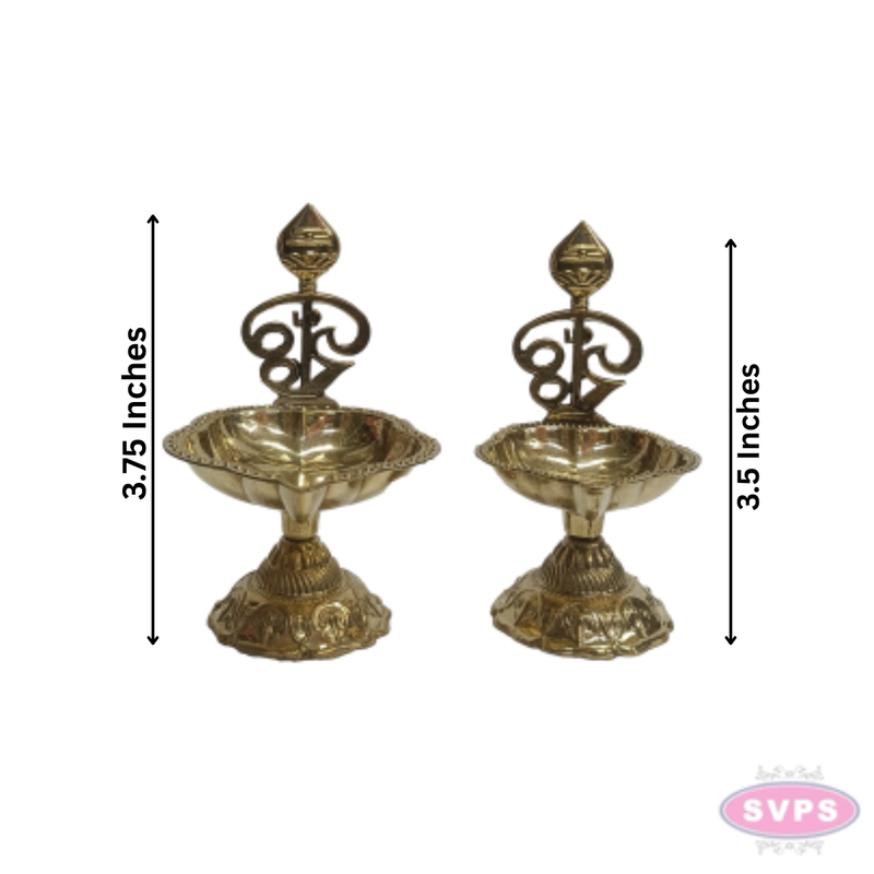 Brass Om Vel Deepam | Traditional Pooja Oil Lamp | Lord Murugan Vel Design | Brass Vilakku for Home Temple, Pooja & Festivals