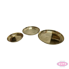 Brass Pooja Plate – Traditional Round Puja Thali for Daily Worship, Aarti & Offerings