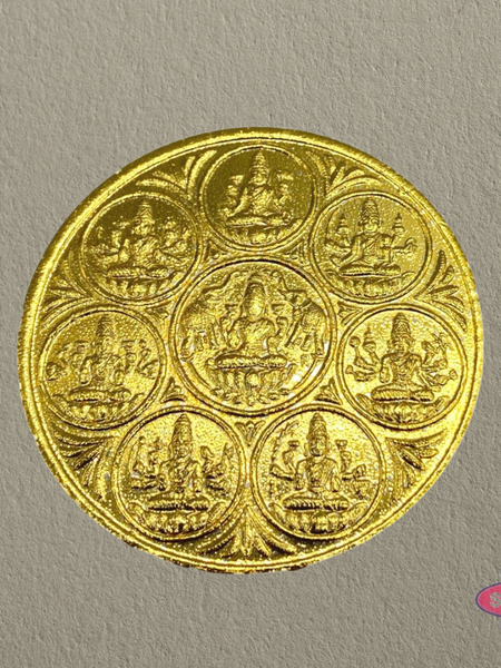 Gold Plated Ashtalakshmi Coin