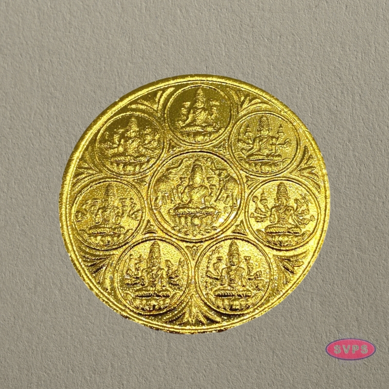 Gold Plated Ashtalakshmi Coin