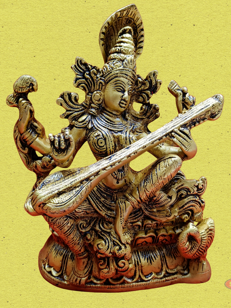 Brass Saraswathi Idol-11 Inches