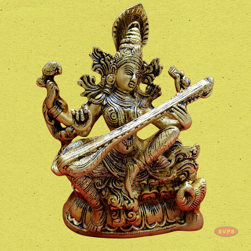 Brass Saraswathi Idol-11 Inches