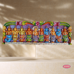 Wooden Carved Dasavatharam Multicolour Wall Hanging - 3 Feet