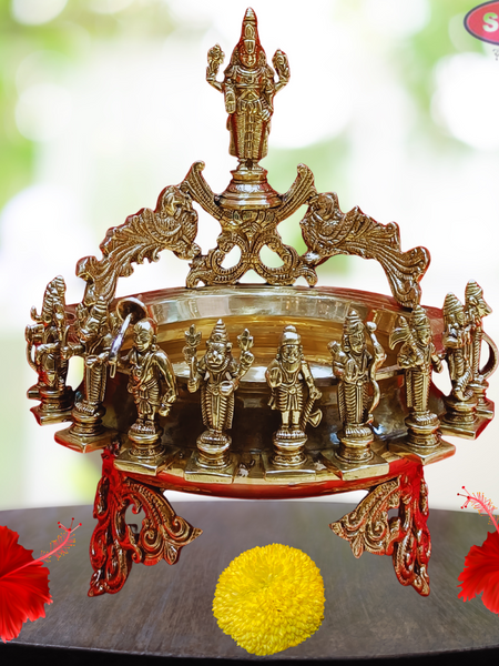 Antique Brass Dasavathara Urli With Tirupathi Balaji