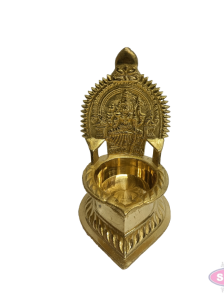 Brass Kamakshi Amman Vilakku / Deepam – Traditional Goddess Lakshmi Pooja Oil Lamp