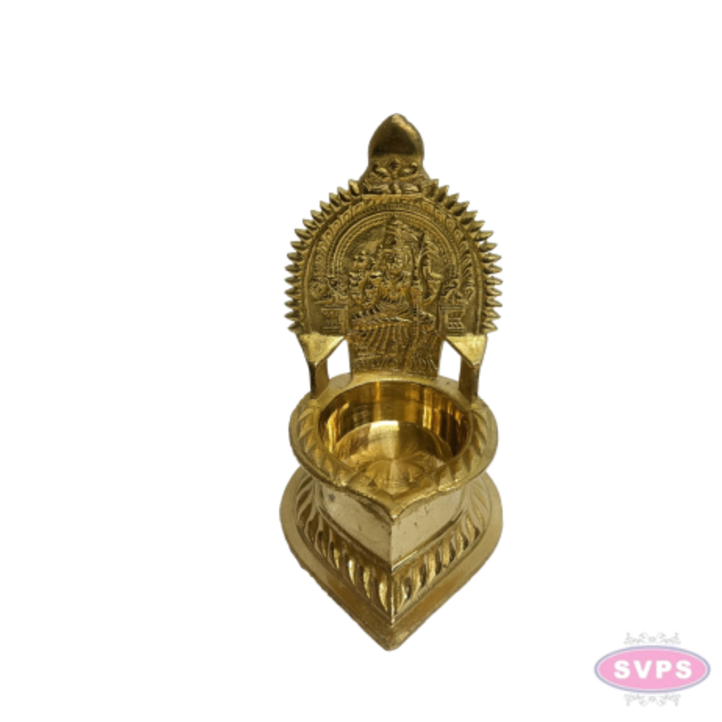 Brass Kamakshi Amman Vilakku / Deepam – Traditional Goddess Lakshmi Pooja Oil Lamp