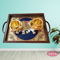 Multipurpose Tanjore Style Painting Elephant Tray