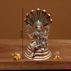 Lakshmi Narasimar Seated On Adisesha / 25 Cms / Home/ Temple