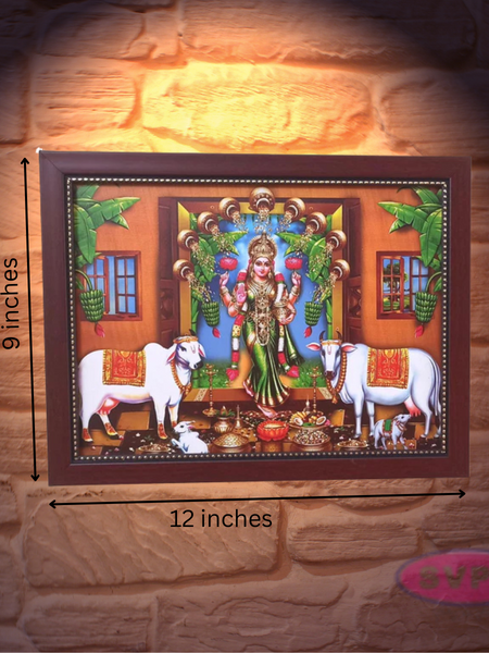Gruha Lakshmi With Cow Photo Frame