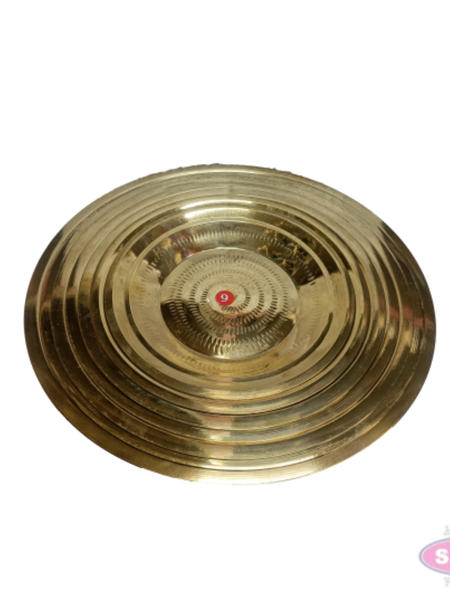 Brass Thambalam Plate – Traditional Round Brass Plate for Pooja, Aarti & Religious Ceremonies