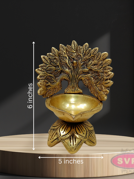 Brass Kalpavriksha Diya For Auspiciousness And Decor