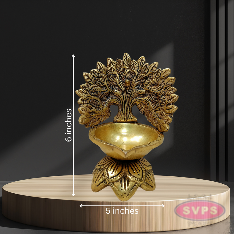Brass Kalpavriksha Diya For Auspiciousness And Decor