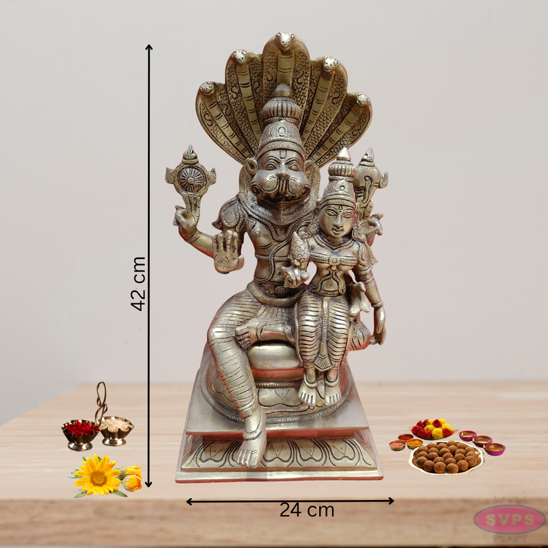 Brass Lakshmi Narasimha Swamy Idol For Temple /Home