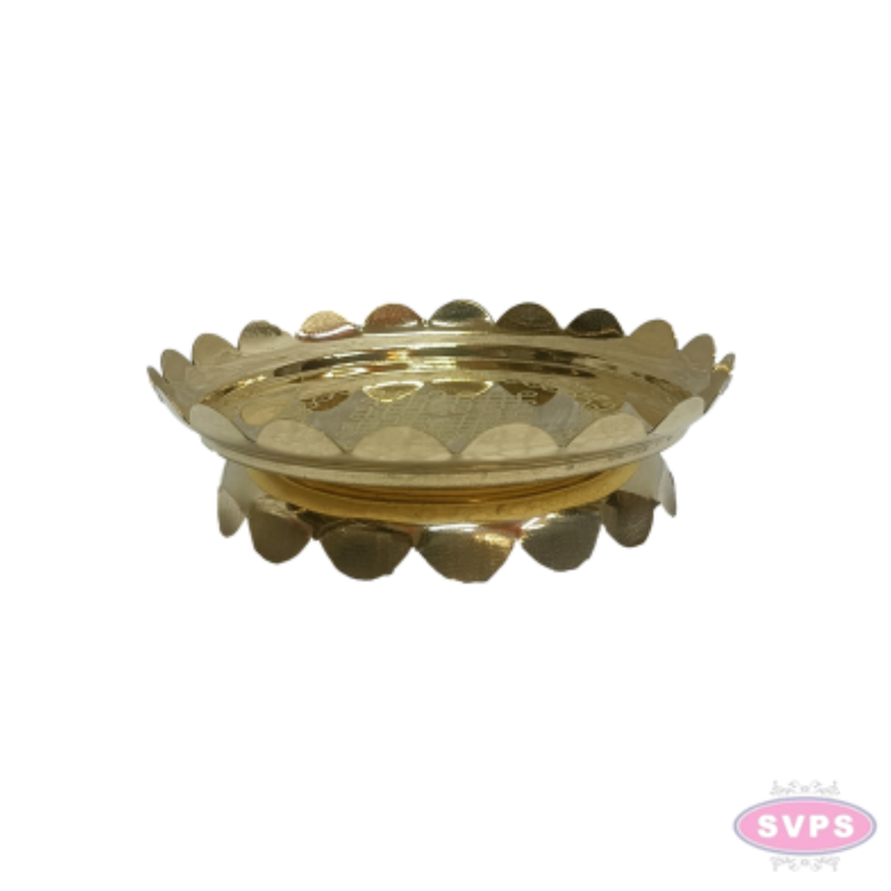 Brass Peacock Lotus Kolam Stand | Decorative Brass Lotus Stand for Pooja Room, Home Temple & Office | 5 Inch