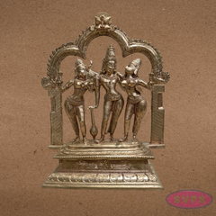 Panchalogham Perumal Sridevi Bhoodevi Idol – Antique Finish Home Décor