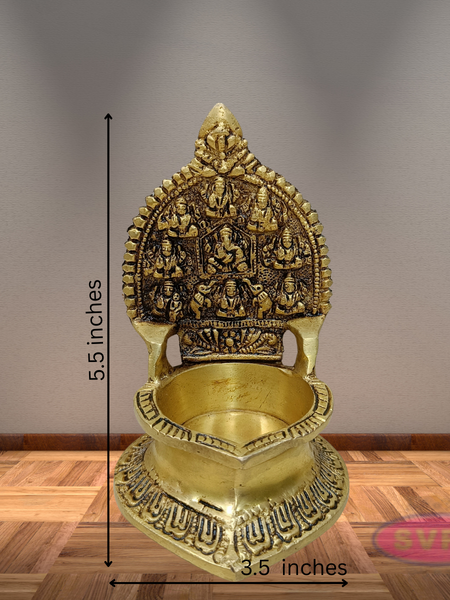 Brass Ashtalakshmi Ganesha Kamakshi Lamp